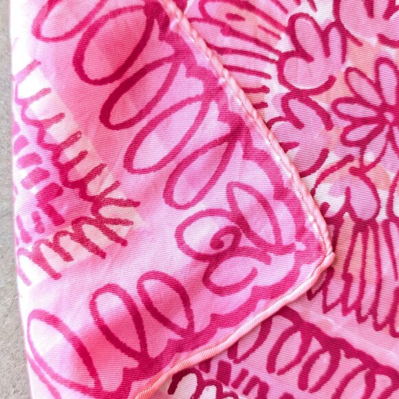 Vintage Vera Pink Illustrated Floral Medallion Square Scarf - Picture 5 of 7